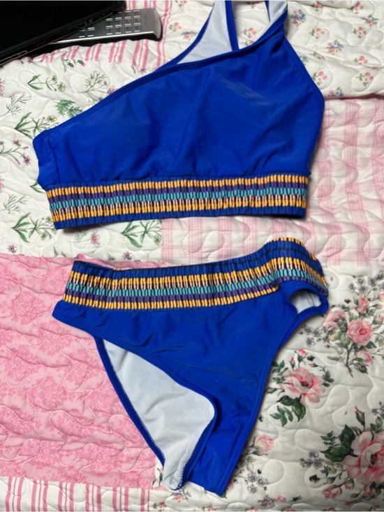 belk Other - belk Blue Two-Piece Swim Bikini with Multicolor Smocked Waistband